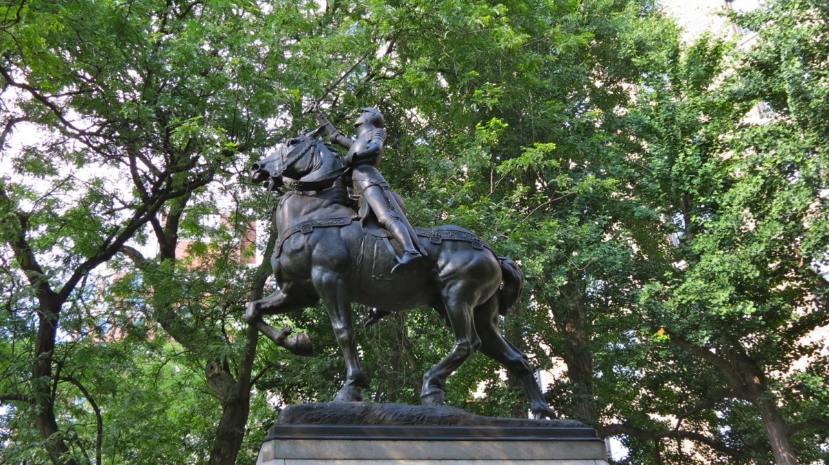 Equestrian Statue Of Jeanne D Arc In NY New York City US