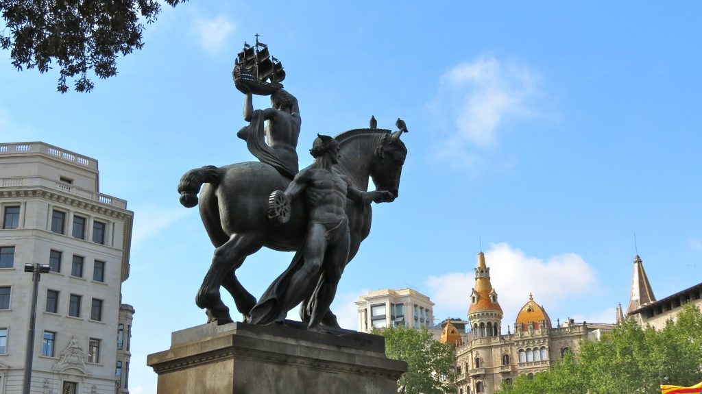 Equestrian Statue Of Barcelona In Barcelona Spain