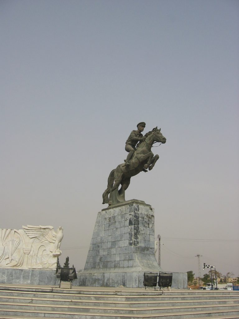 Equestrian statue of Bassel alAssad in Aleppo Syria