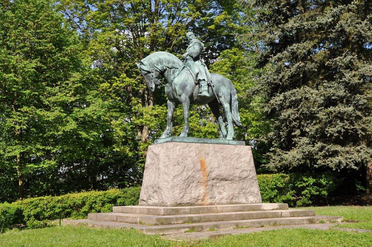 Equestrian statue of Jan Zizka in Pribyslav Czech Republic