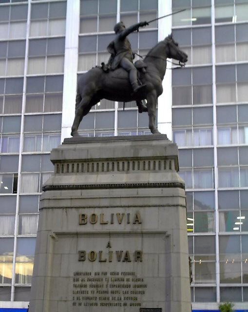 Equestrian Statue Of Simon Bolivar In La Paz Bolivia