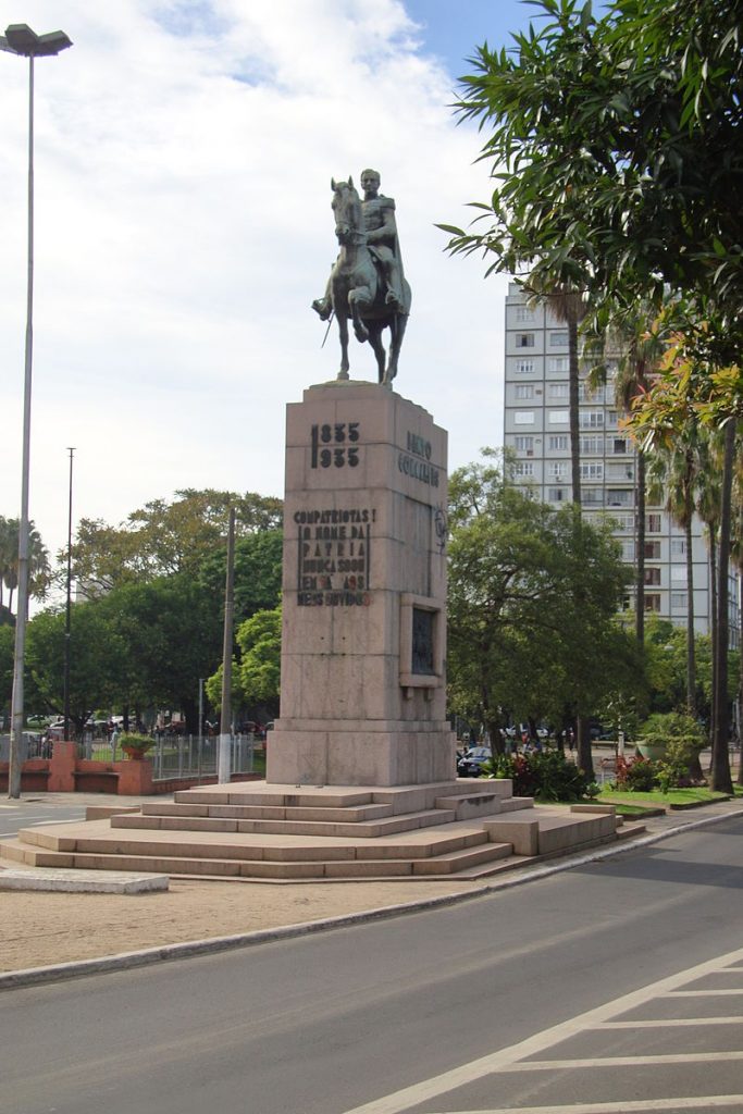 Equestrian statue of Bento Goncalves in Porto Alegre Brazil