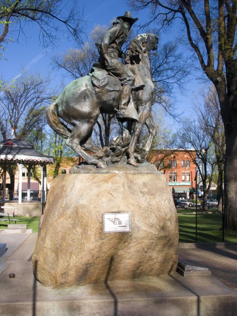 Equestrian statue of Buck O'Neill in AZ Prescott US