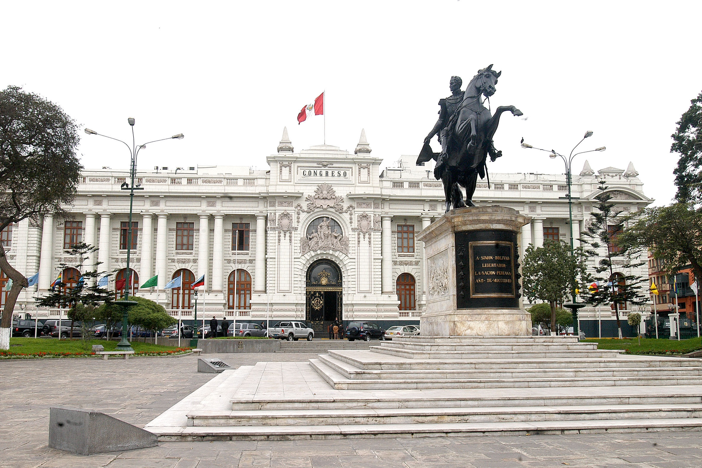 Lima Monuments Equestrian statue of Simon Bolivar in Lima Peru