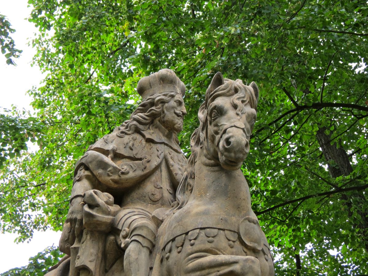 Equestrian statue of Wenceslaus l in Prague Czech Republic