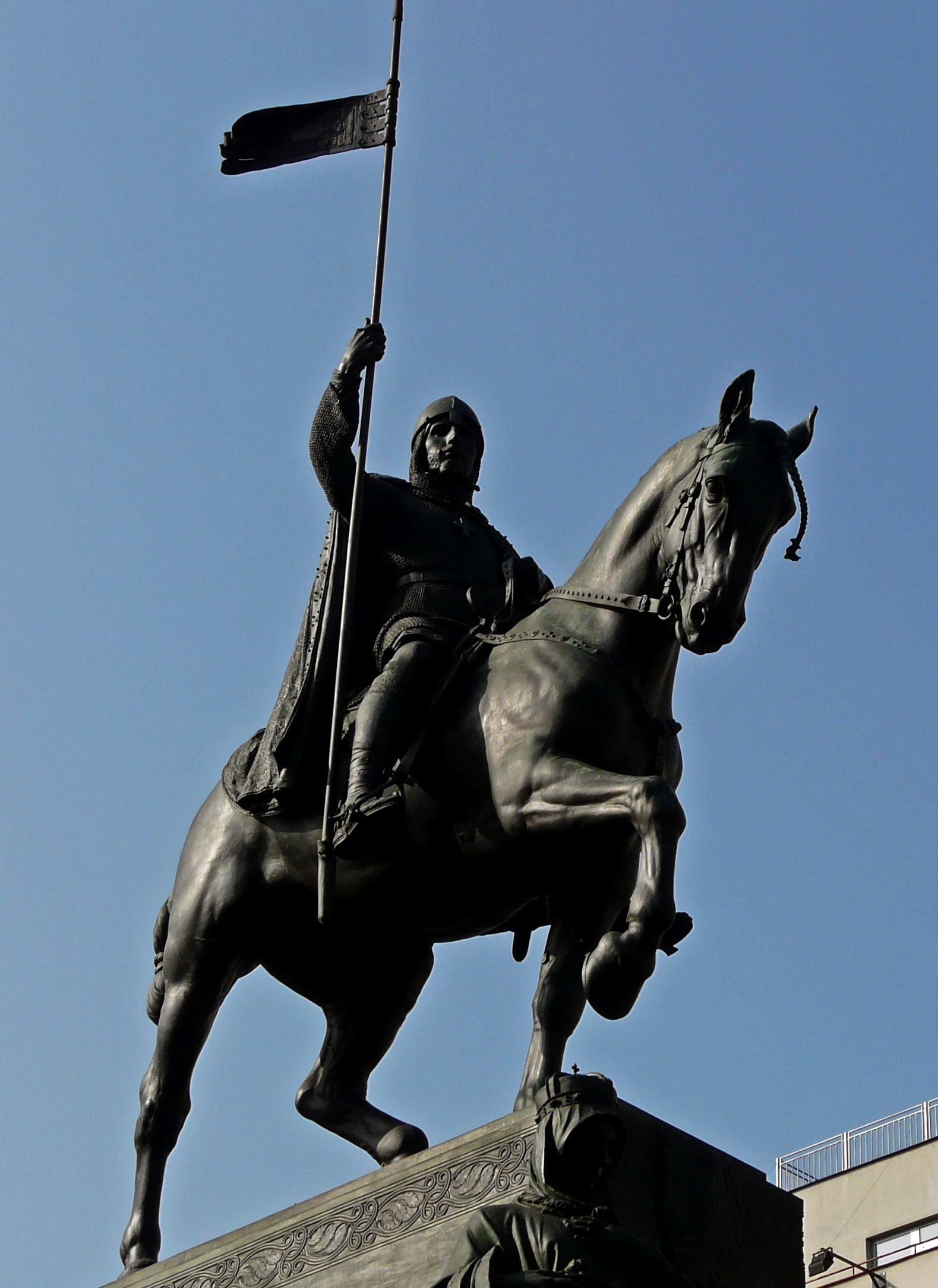 Equestrian statue of Wenceslaus l in Prague Czech Republic