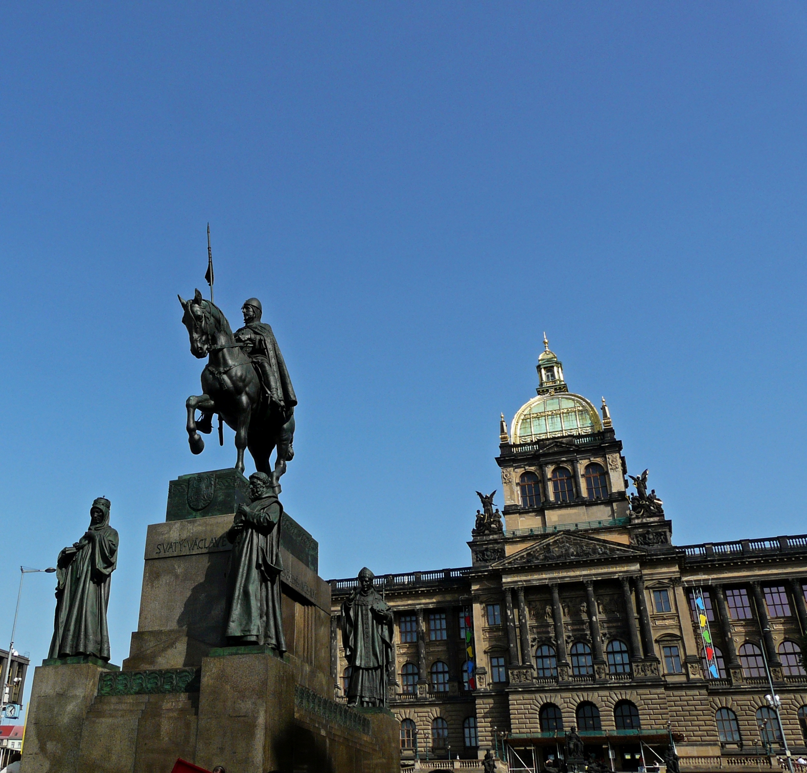 Equestrian statue of Wenceslaus l in Prague Czech Republic
