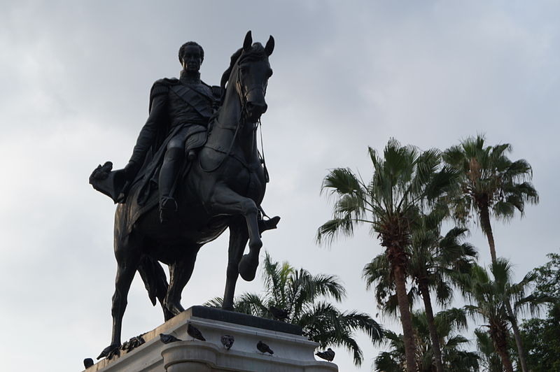 Equestrian statue of Simon Bolivar in Guayaquil Ecuador