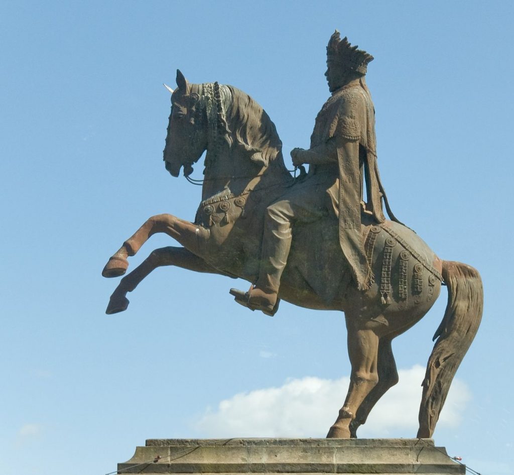 Equestrian statue of Menelik ll in Addis Ababa Ethiopia