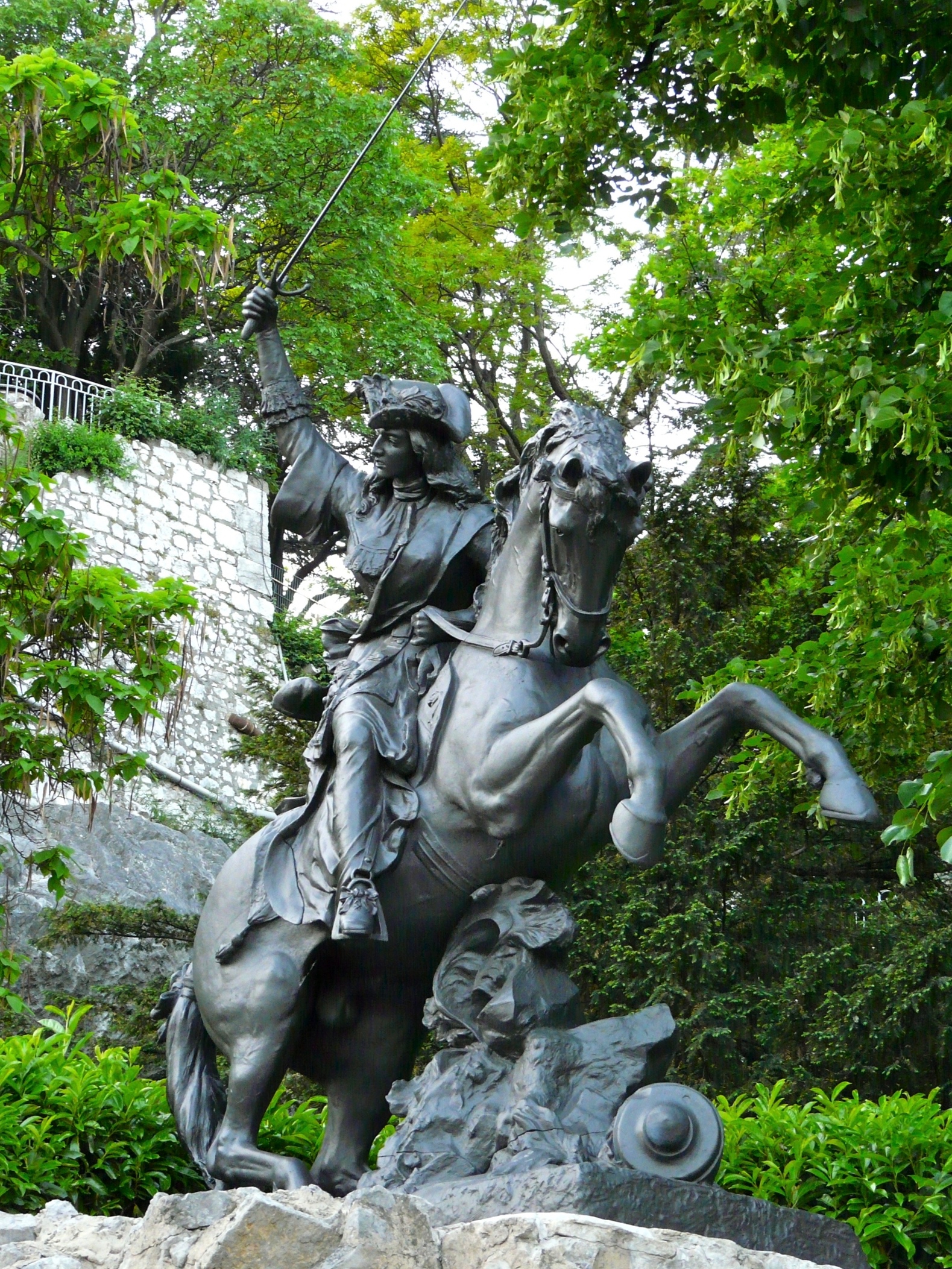 Equestrian statue of Philis de la Charce in Grenoble France