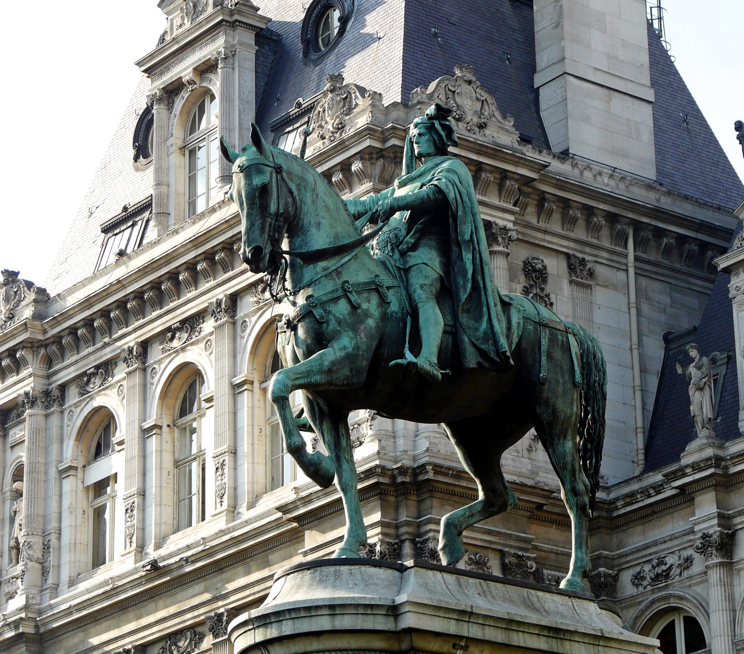 Equestrian statue of Etienne Marcel in Paris France