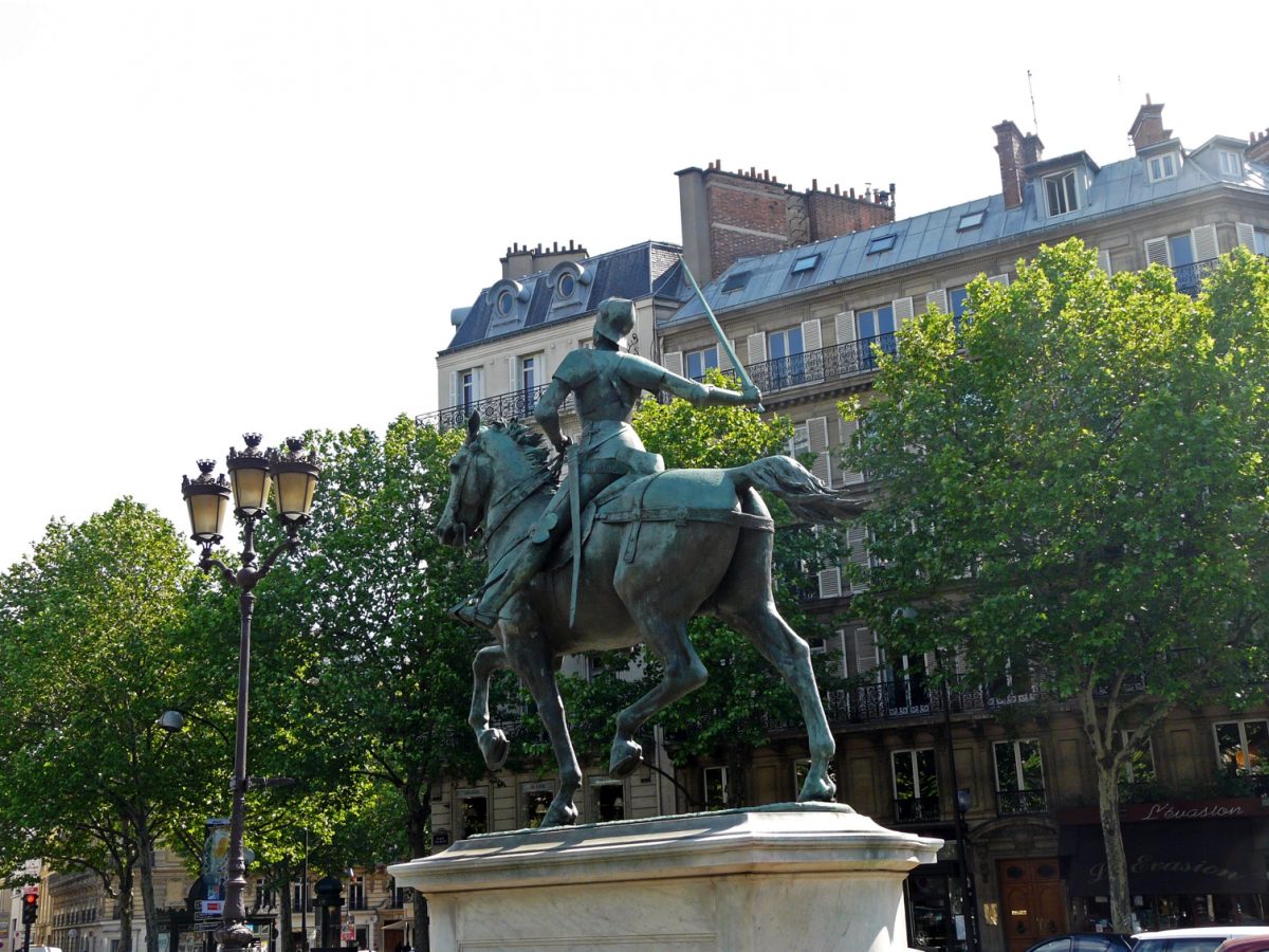 Equestrian statue of Jeanne d'Arc in Paris France