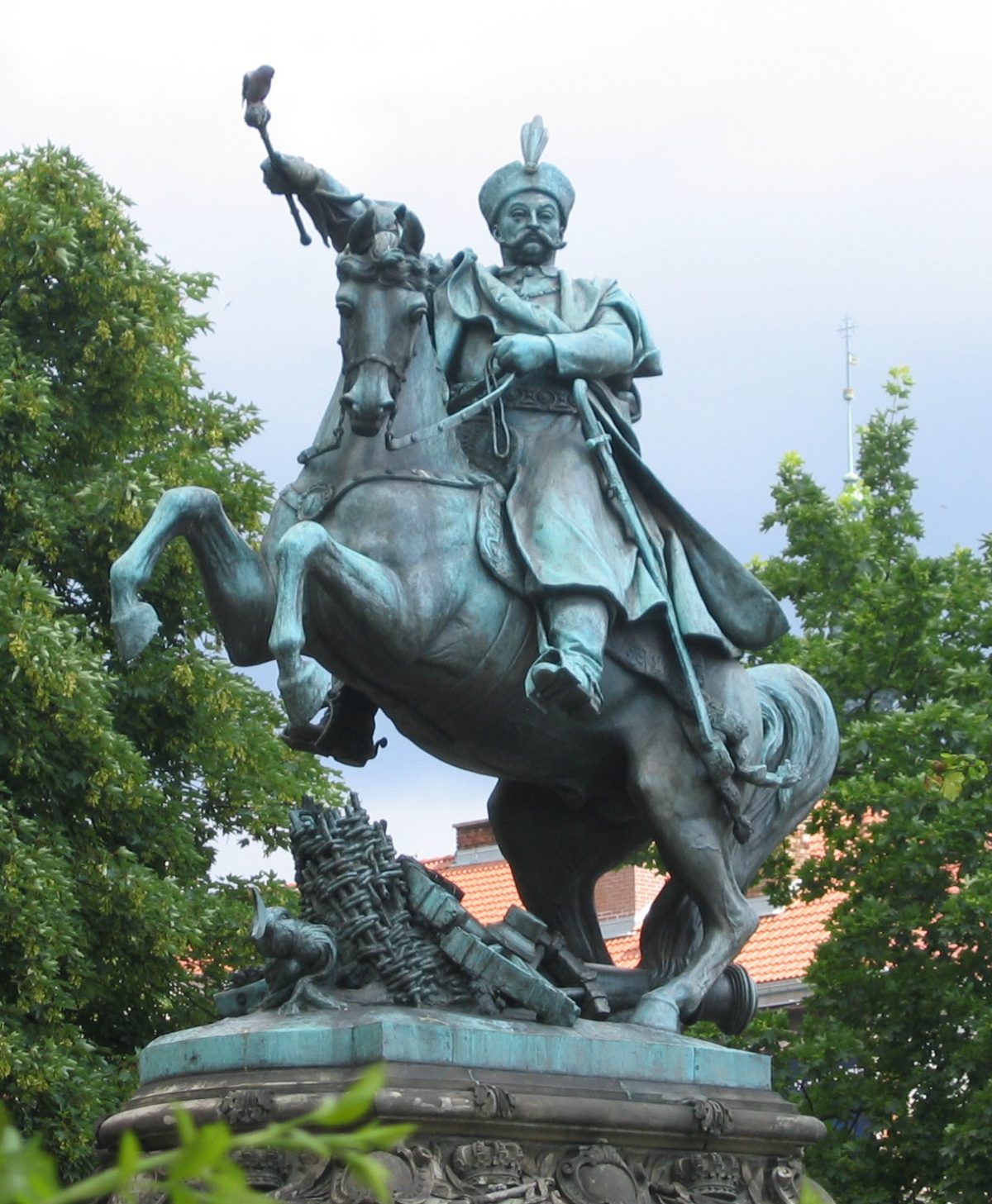 Equestrian statue of Jan III Sobieski in Gdansk Poland