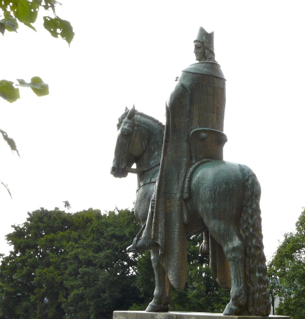 Equestrian statue of Graf von Berg Engelbert II in Solingen Germany
