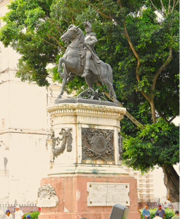 Equestrian statue of Francisco Morazan in Yuscaran Honduras