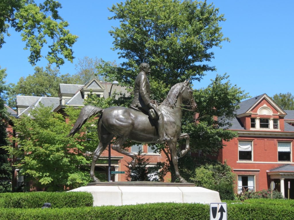 Equestrian statue of John Breckinridge Castleman in KY Louisville US