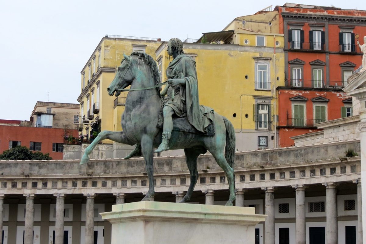 Equestrian statue of King of Naples Ferdinand I in Naples Italy
