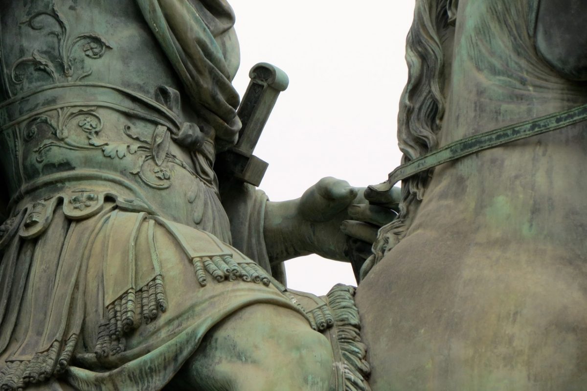 Equestrian statue of King of Naples Ferdinand I in Naples Italy