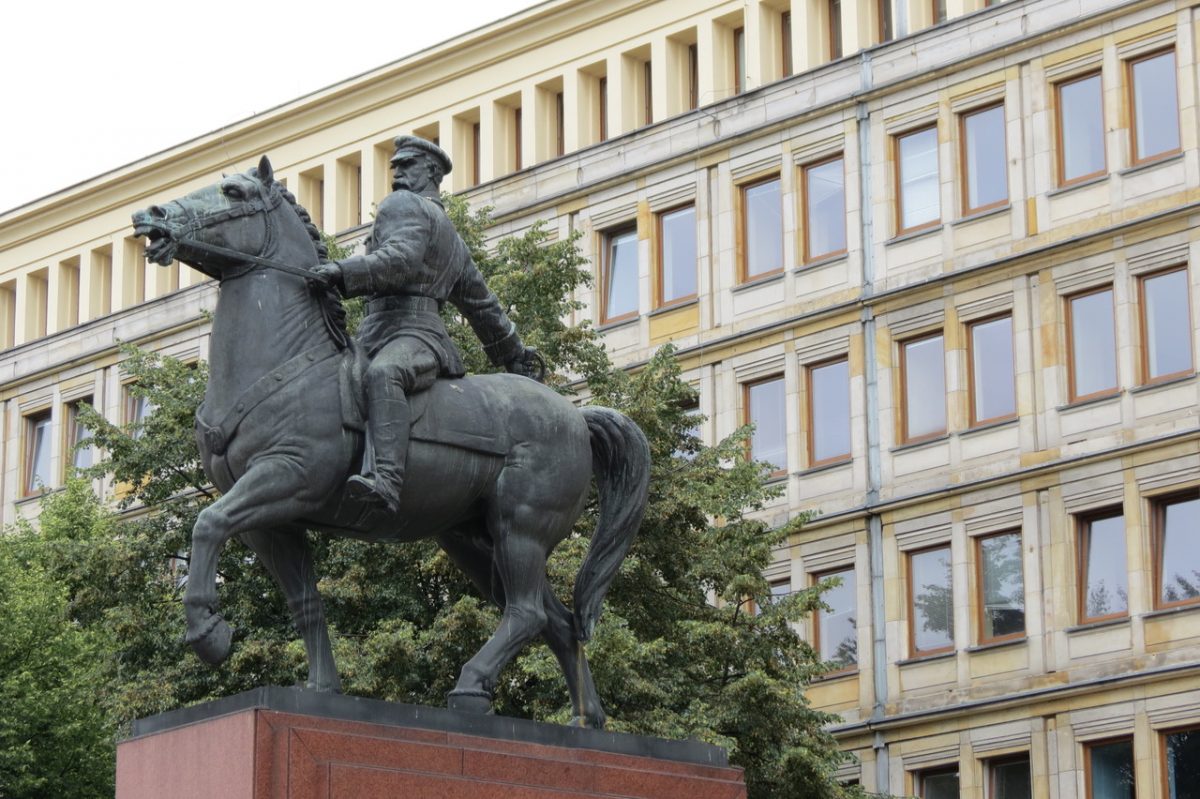 Equestrian statue of Josef Pilsudski in Katowice Poland