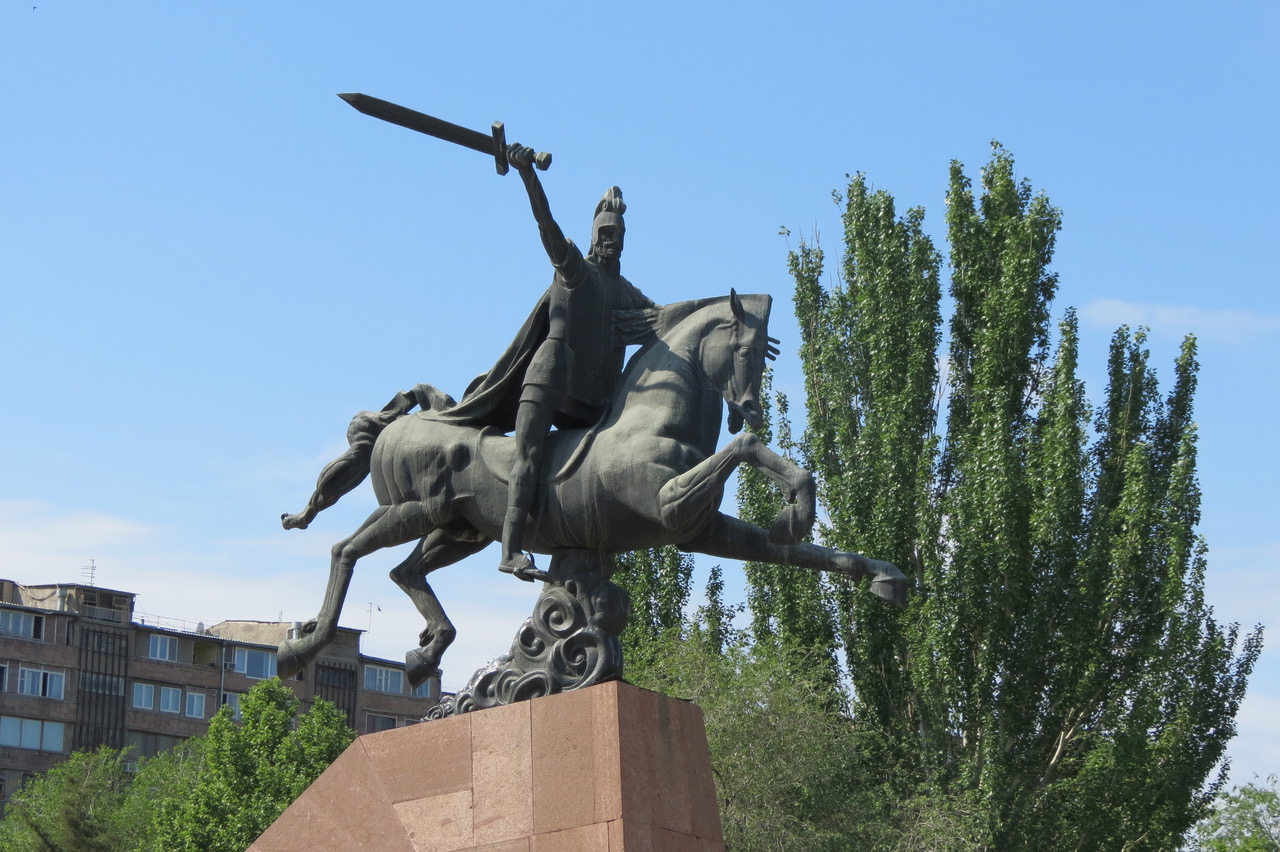 Equestrian statue of Vartan Mamikonian in Yerevan Armenia