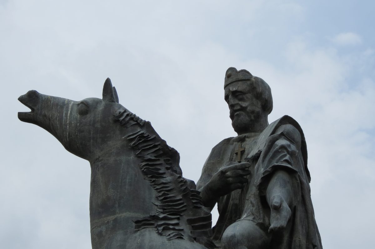 Equestrian statue of Ashot II in Gyumri Armenia