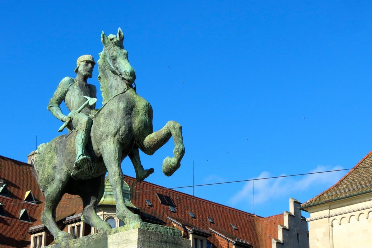 Equestrian statue of Hans Waldmann in Zurich Switzerland