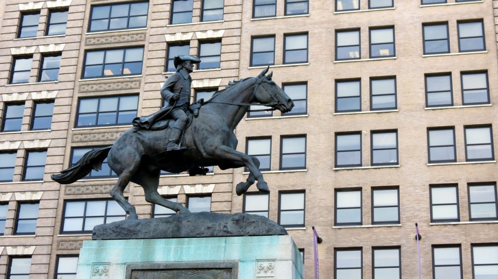 Equestrian statue of Caesar Rodney in DE Wilmington US