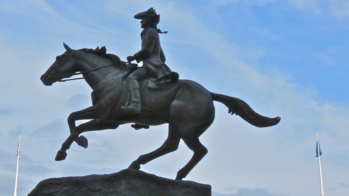 Equestrian statue of Caesar Rodney in DE Wilmington US