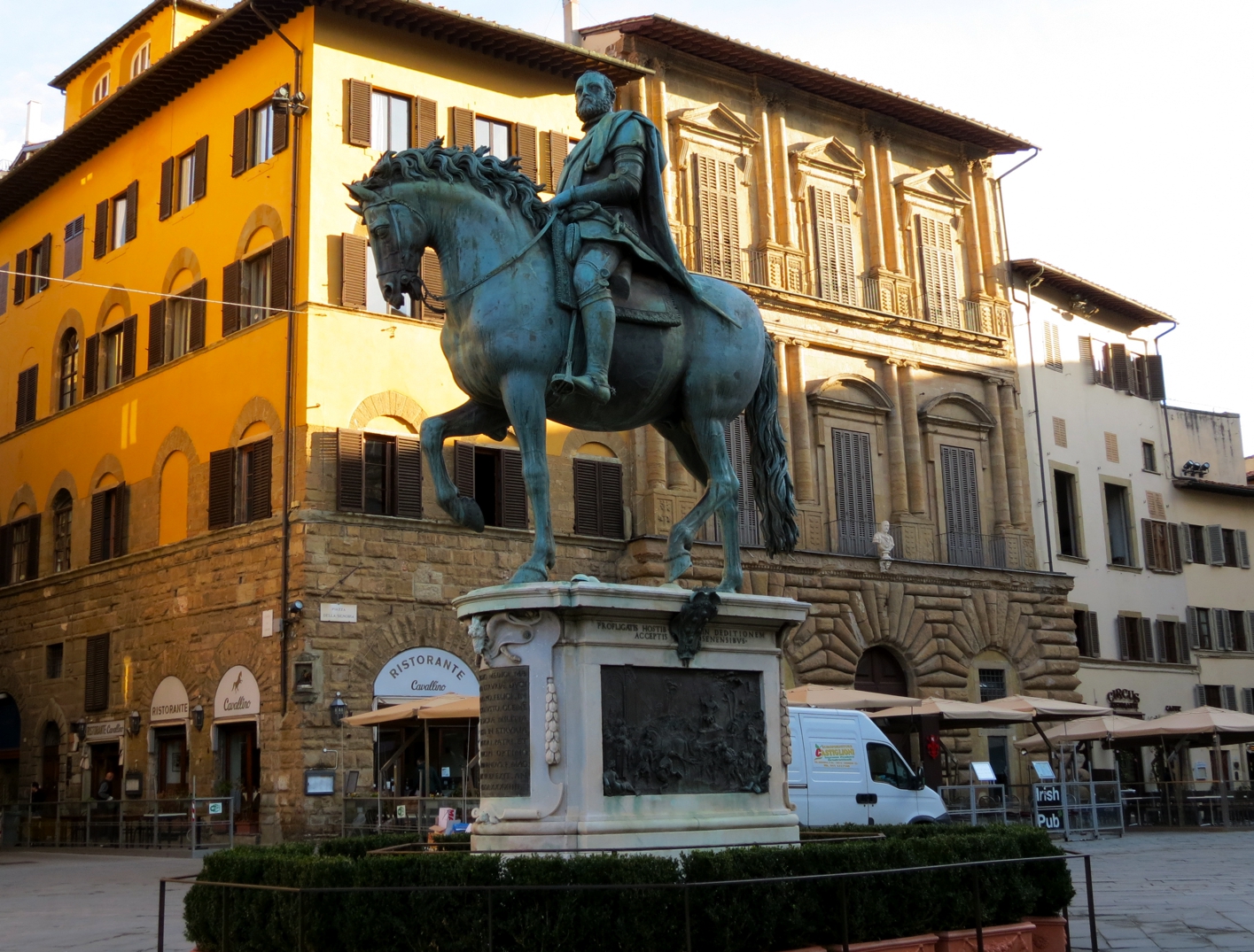 Equestrian statue of Cosimo l de Medici in Florence Italy