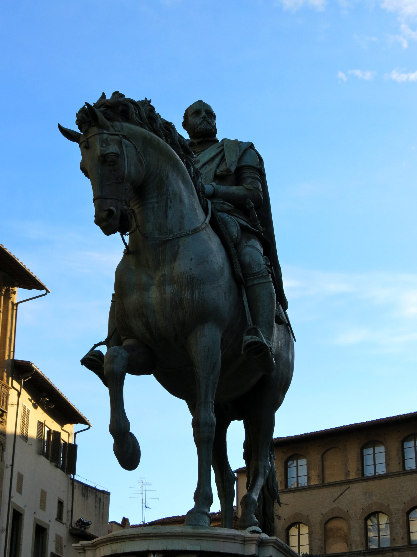 Equestrian statue of Cosimo l de Medici in Florence Italy