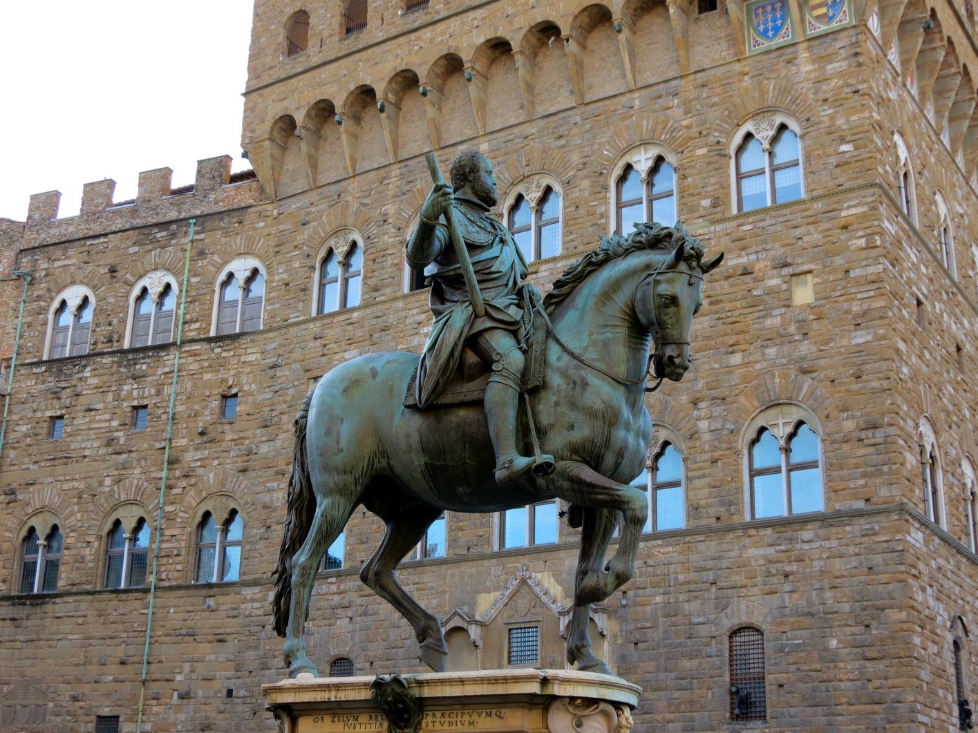 Equestrian statue of Cosimo l de Medici in Florence Italy