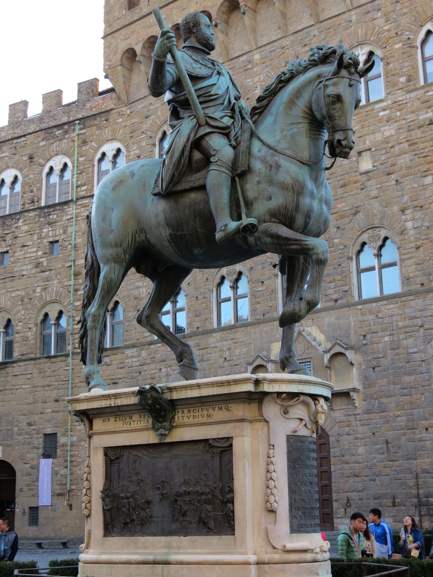 Equestrian statue of Cosimo l de Medici in Florence Italy