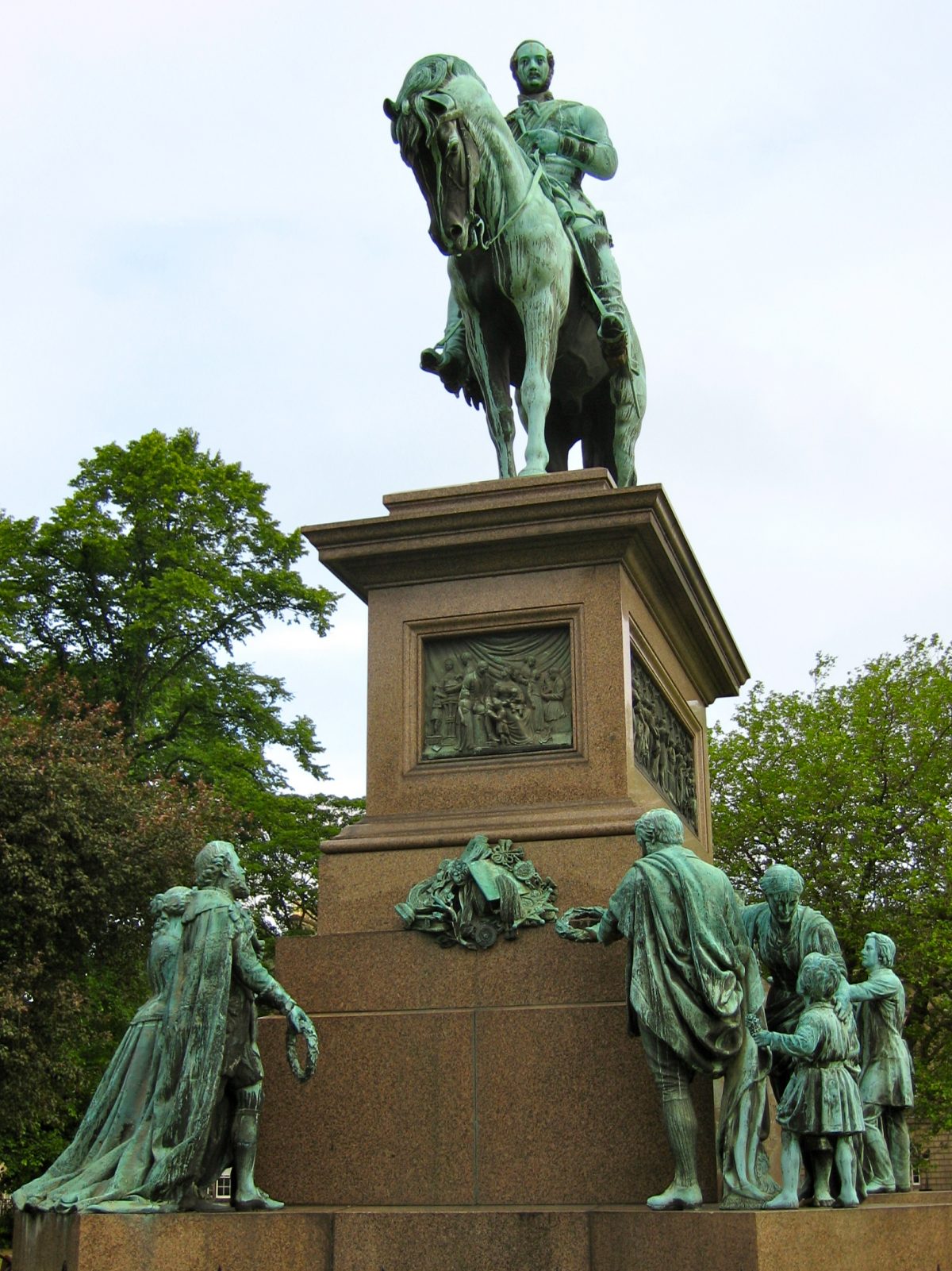 Equestrian statue of Prince consort Albert in Edinburgh UK