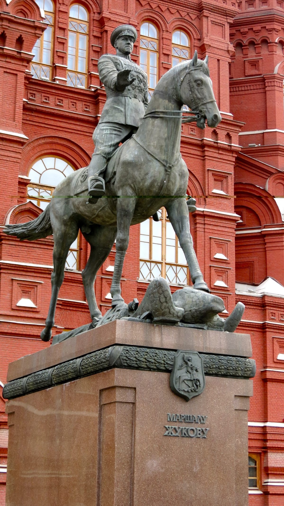 Equestrian statue of Georgy Zhukov in Moscow Russia