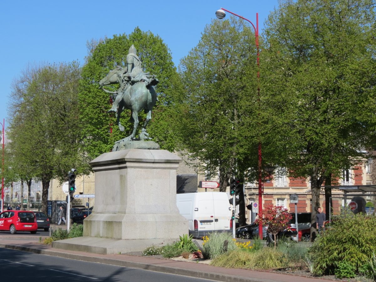 Equestrian statue of Bertrand du Guesclin in Caen France