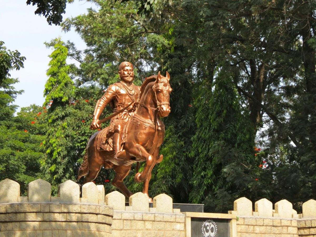 Equestrian statue of Shivaji Bhonsle in Bangalore, Karnataka India