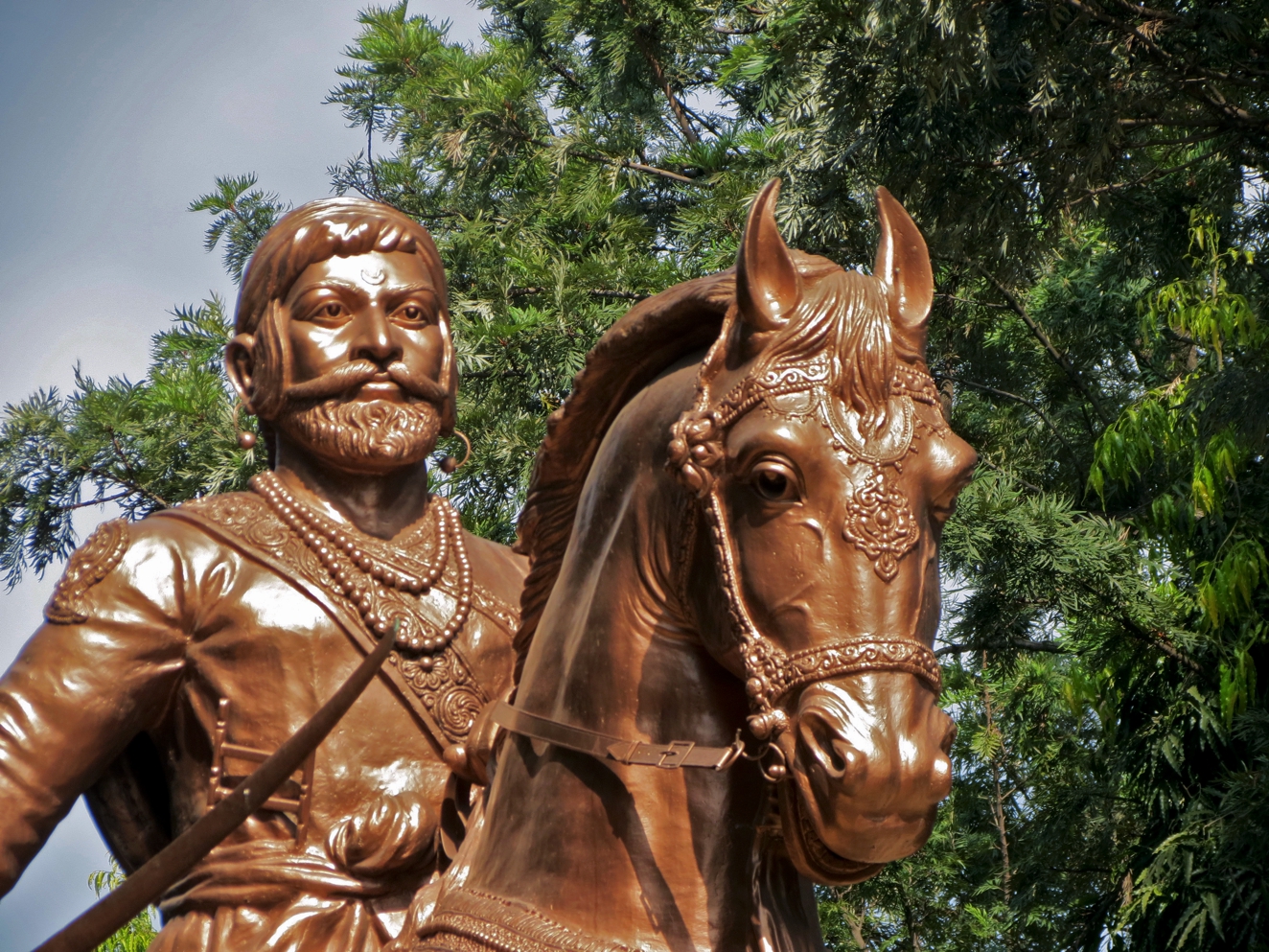 Equestrian statue of Shivaji Bhonsle in Bangalore, Karnataka India