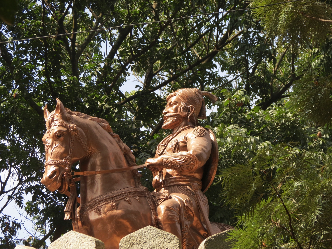 Equestrian statue of Shivaji Bhonsle in Bangalore, Karnataka India