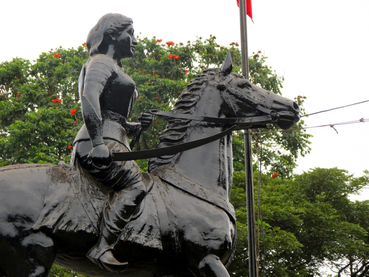Equestrian statue of Chennamma in Belgaum, Karnataka India