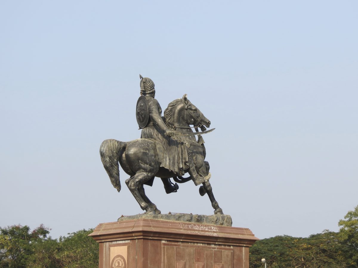 Equestrian statue of Shivaji Bhonsle in Kolhapur, Maharashtra India