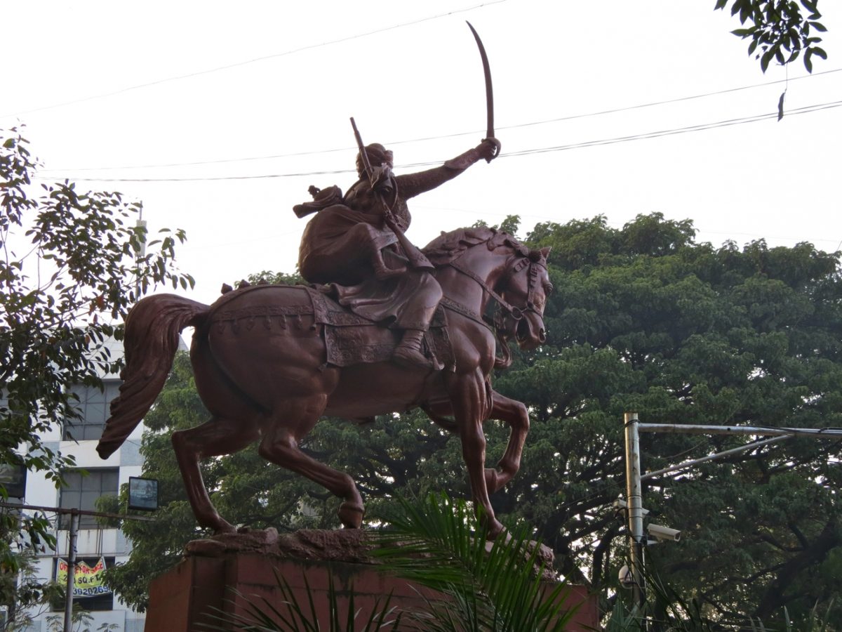 Equestrian statue of Rani of Jhansi Lakshmibai in Pune, Maharashtra India