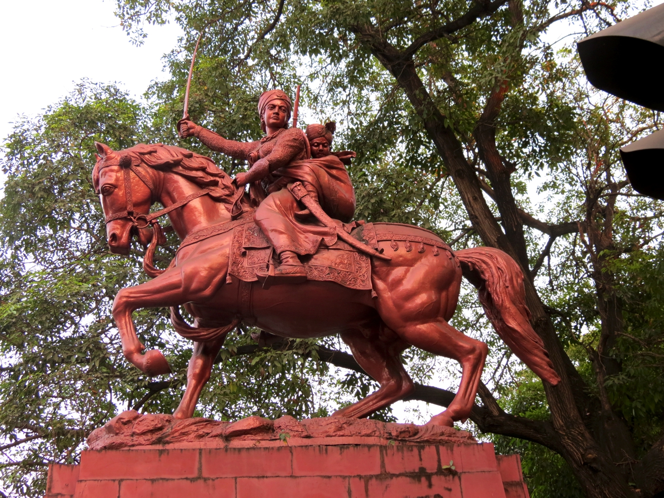 Equestrian statue of Rani of Jhansi Lakshmibai in Pune, Maharashtra India