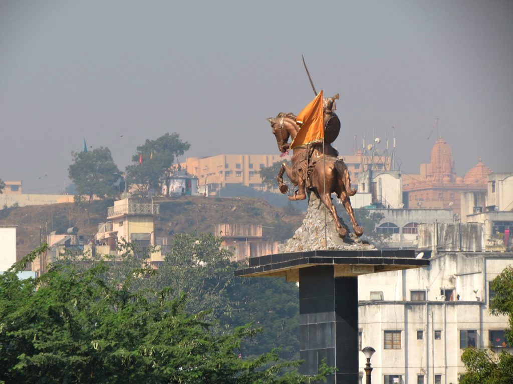 Equestrian statue of Shivaji Bhonsle in Pune, Maharashtra India