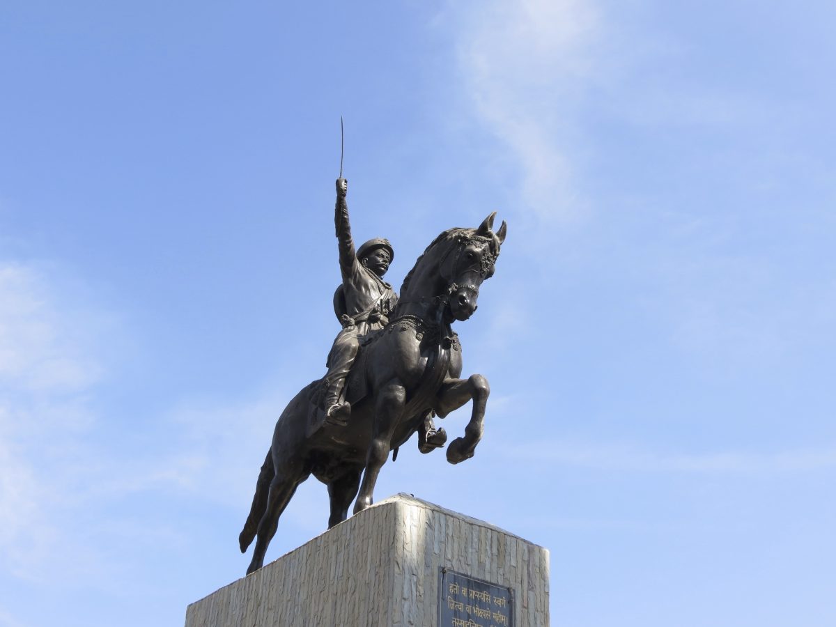 Equestrian statue of Chimnaji Appa in Vasai, Maharashtra India
