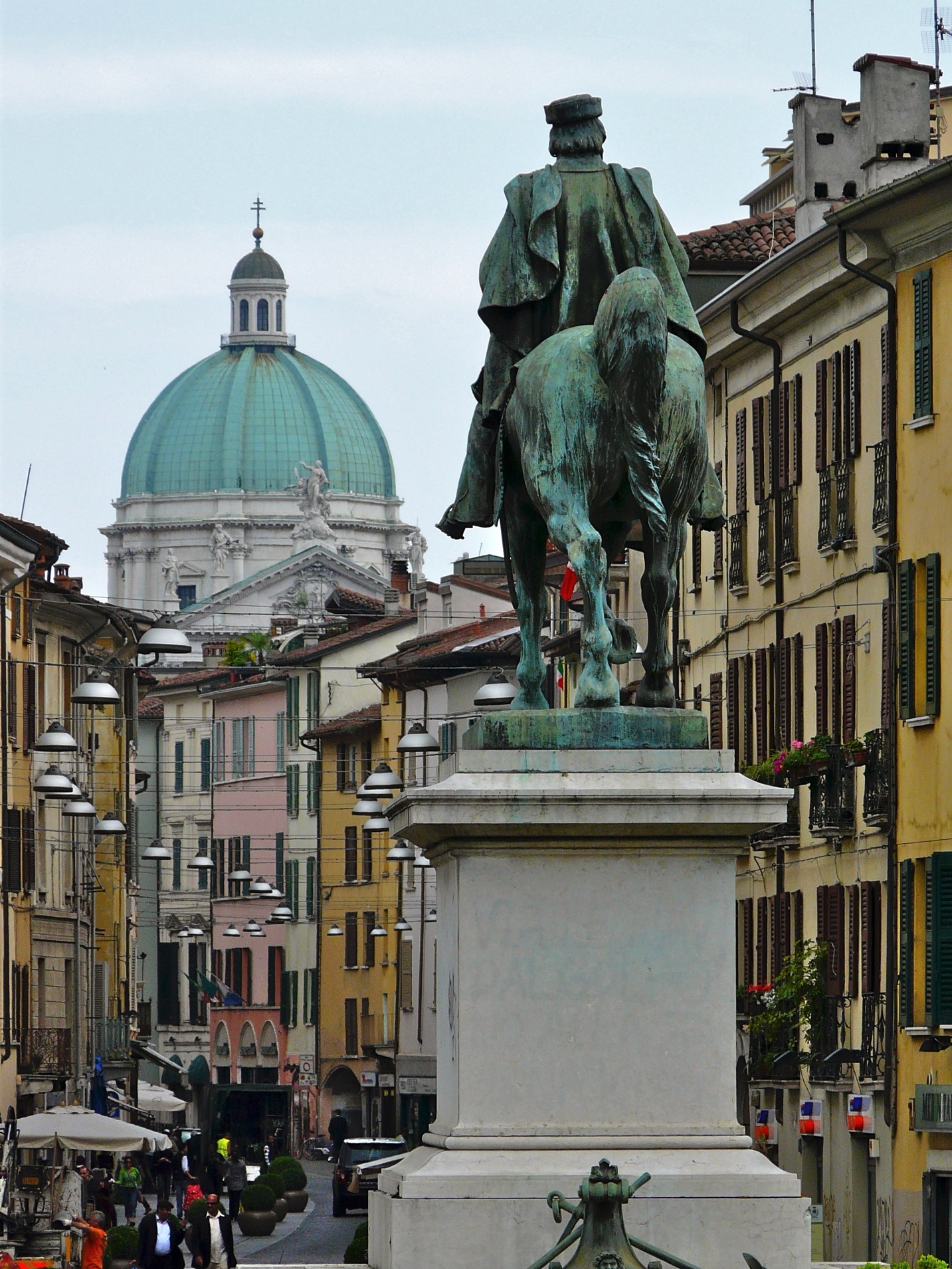 Equestrian statue of Giuseppe Garibaldi in Brescia Italy