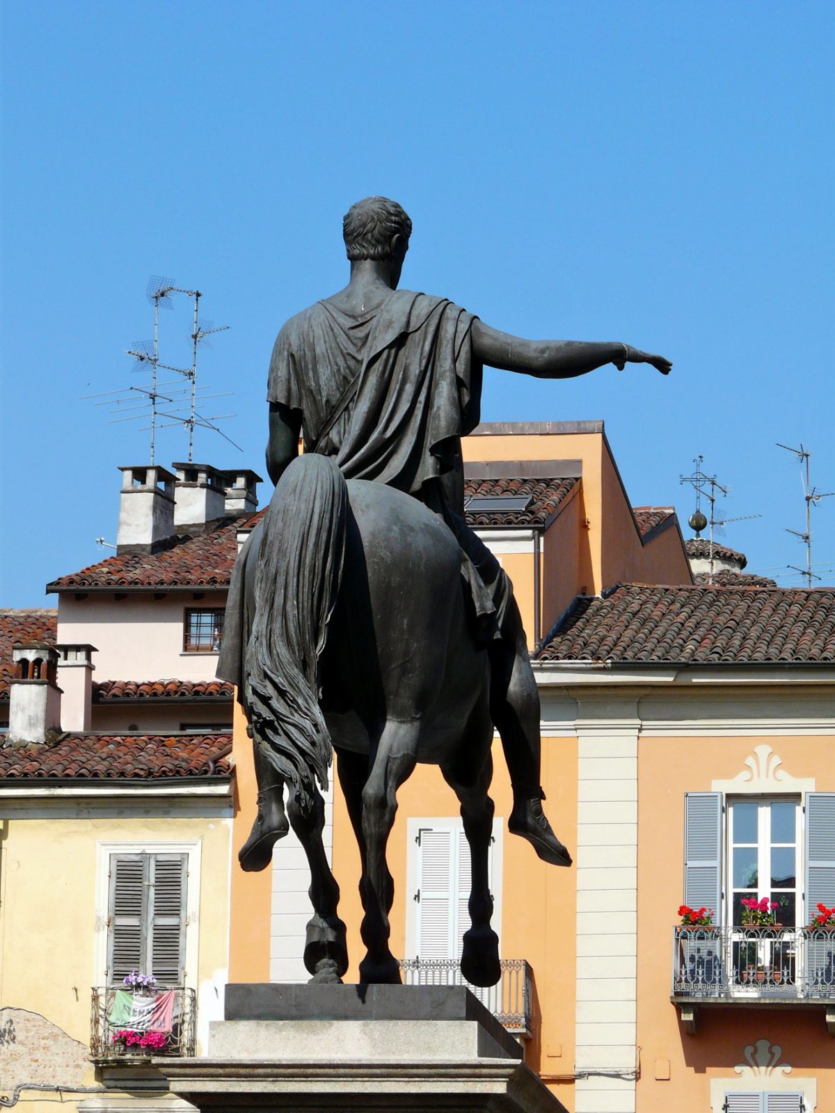 Equestrian statue of Carlo Alberto in Casale Monferrato Italy