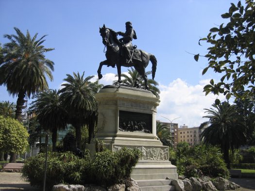 Equestrian statue of Giuseppe Garibaldi in Palermo Italy