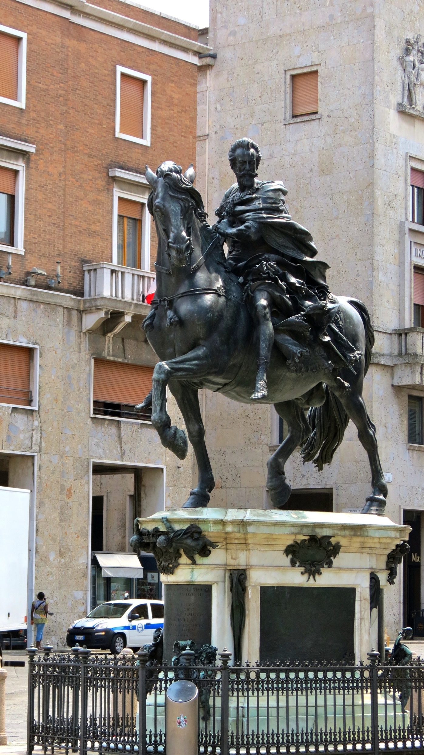 Equestrian statue of Alessandro Farnese in Piacenza Italy