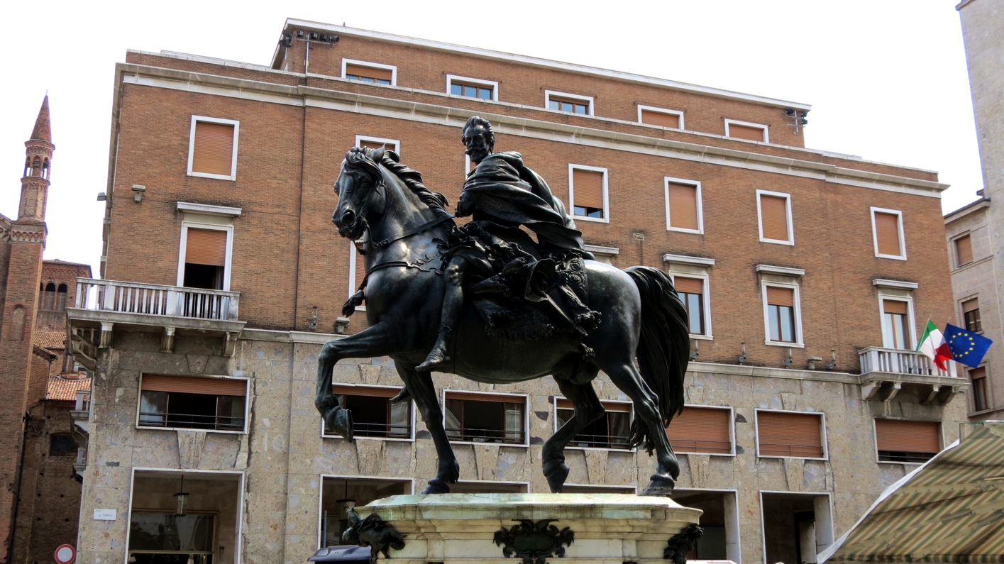 Equestrian statue of Alessandro Farnese in Piacenza Italy