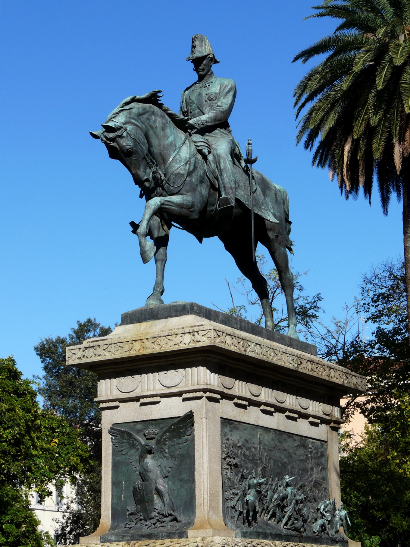 Equestrian statue of Carlo Alberto in Rome Italy